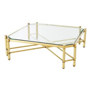 Florence Gold Glass Coffee Table - Avant Garde Furniture - Designer Furniture Store & Luxury Home Decor