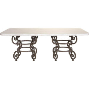 Florentine Antique Iron Marble Dining Table - Avant Garde Furniture - Designer Furniture Store & Luxury Home Decor
