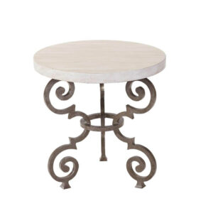 Florentine Antique Iron Marble Sidetable - Avant Garde Furniture - Designer Furniture Store & Luxury Home Decor