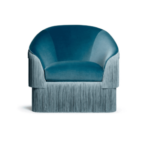 Fringe Blue Velvet Armchair Sofa - Avant Garde Furniture - Designer Furniture Store & Luxury Home Decor