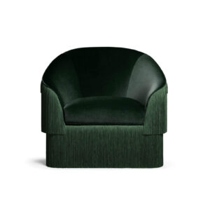 Fringe Dark Green Velvet Tassle Armchair Sofa - Avant Garde Furniture - Designer Furniture Store & Luxury Home Decor