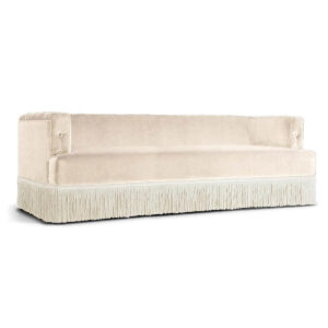 Baxter Beige Velvet Fringe Sofa 200cm - Avant Garde Furniture - Designer Furniture Store & Luxury Home Decor