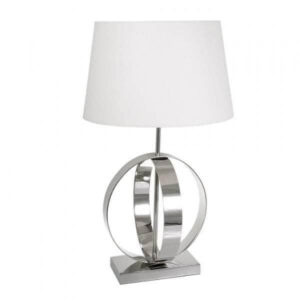 Gabbana Nickel Table Lamp with White Shade - Avant Garde Furniture - Designer Furniture Store & Luxury Home Decor