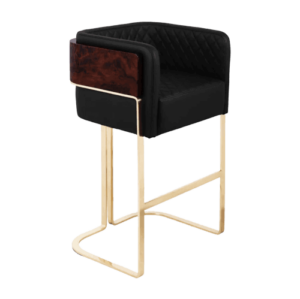 Gallineux Walnut Root Brass Counter Stool - Avant Garde Furniture - Designer Furniture Store & Luxury Home Decor