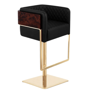 Gallineux Walnut Root Brass Counter Stool - Avant Garde Furniture - Designer Furniture Store & Luxury Home Decor