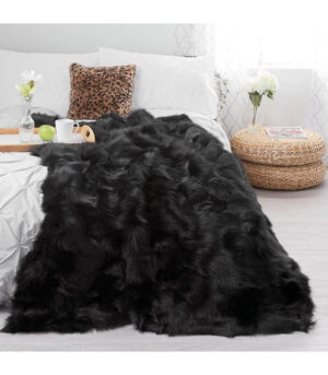 Genuine Black Fox Fur Super King Blanket 250cm - Avant Garde Furniture - Designer Furniture Store & Luxury Home Decor
