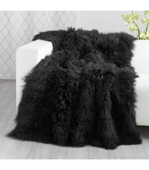 Genuine Mongolian Fur Black King Blanket 220cm - Avant Garde Furniture - Designer Furniture Store & Luxury Home Decor