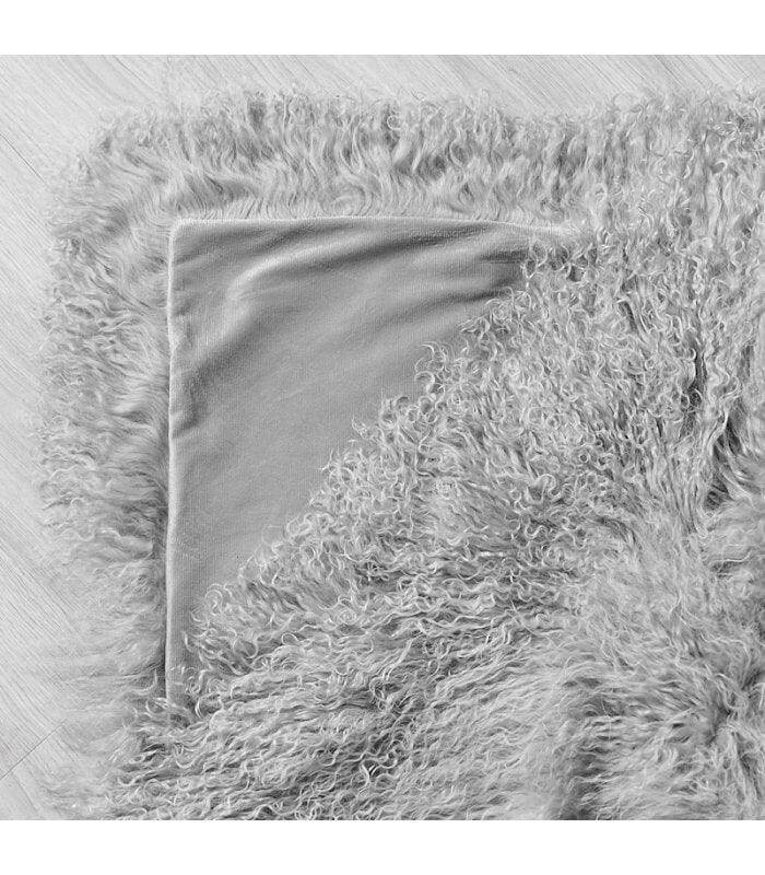 Genuine Mongolian Fur Light Grey King Blanket 220cm - Avant Garde Furniture - Designer Furniture Store & Luxury Home Decor