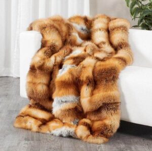 Genuine Red Fox Fur Super King Blanket 250cm - Avant Garde Furniture - Designer Furniture Store & Luxury Home Decor