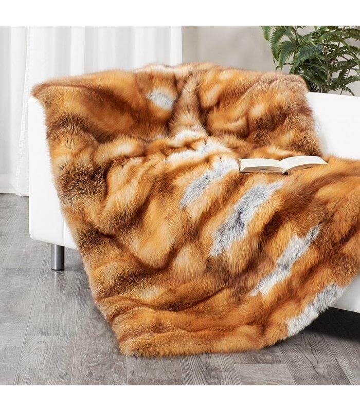 Genuine Red Fox Fur Super King Blanket 250cm - Avant Garde Furniture - Designer Furniture Store & Luxury Home Decor