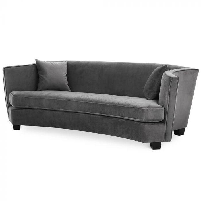 Giulietta Granite Grey Velvet Sofa 226cm - Avant Garde Furniture - Designer Furniture Store & Luxury Home Decor