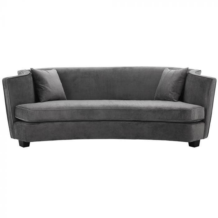 Giulietta Granite Grey Velvet Sofa 226cm - Avant Garde Furniture - Designer Furniture Store & Luxury Home Decor