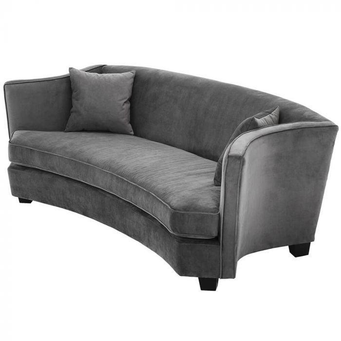 Giulietta Granite Grey Velvet Sofa 226cm - Avant Garde Furniture - Designer Furniture Store & Luxury Home Decor