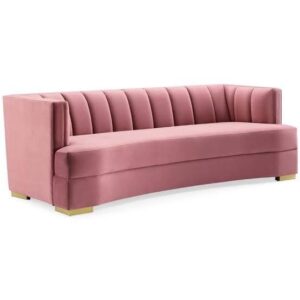Giulio Rose Blush Velvet Sofa - Avant Garde Furniture - Designer Furniture Store & Luxury Home Decor
