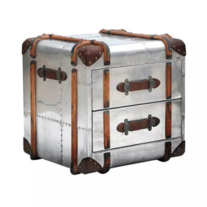 Globetrekker Aluminum Leather Drawer Trunk 61cm - Avant Garde Furniture - Designer Furniture Store & Luxury Home Decor