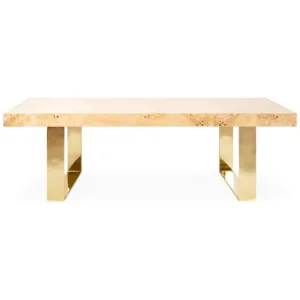 Emilio Natural Burl Brass Dining Table - Avant Garde Furniture - Designer Furniture Store & Luxury Home Decor