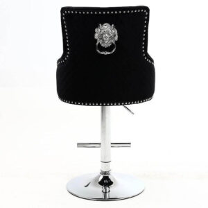 Grande Black Velvet Tufted Chrome Counter Stool - Avant Garde Furniture - Designer Furniture Store & Luxury Home Decor