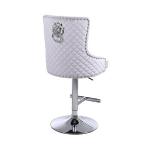 Grande Dove Grey Velvet Tufted Chrome Counter Stool - Avant Garde Furniture - Designer Furniture Store & Luxury Home Decor