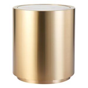 Grandeur White Marble Brushed Gold Sidetable - Avant Garde Furniture - Designer Furniture Store & Luxury Home Decor
