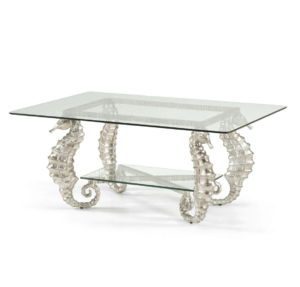 Grand Seahorse Silver Leaf Coffee Table - Avant Garde Furniture - Designer Furniture Store & Luxury Home Decor