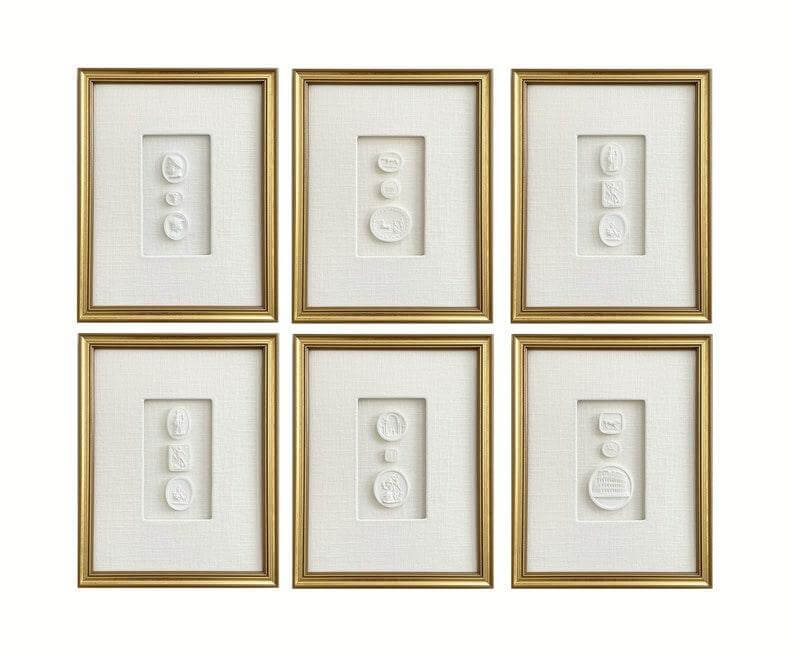 Grand Tour Intaglios Black Gold Framed Set - Avant Garde Furniture - Designer Furniture Store & Luxury Home Decor