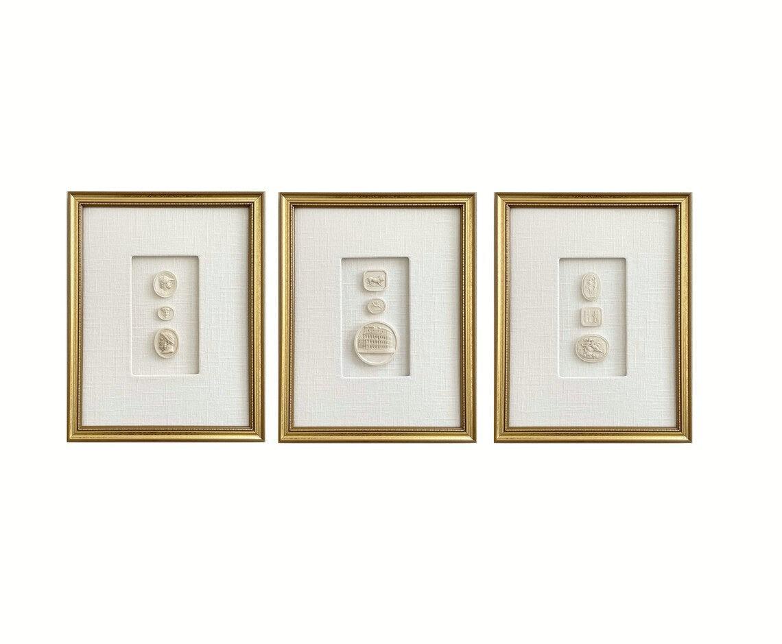 Grand Tour Ivory Intaglios Set of 3 - Avant Garde Furniture - Designer Furniture Store & Luxury Home Decor