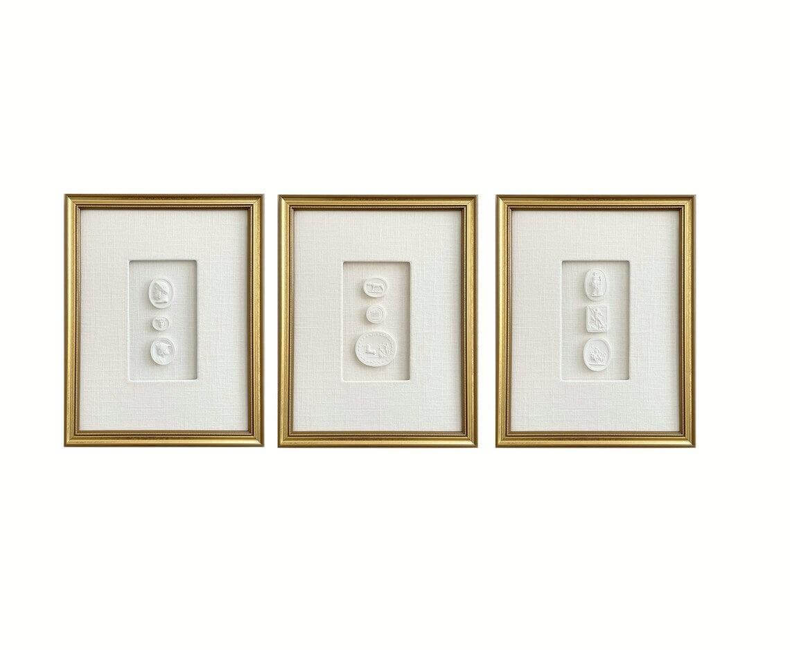 Grand Tour White Intaglios Set of 3 - Avant Garde Furniture - Designer Furniture Store & Luxury Home Decor