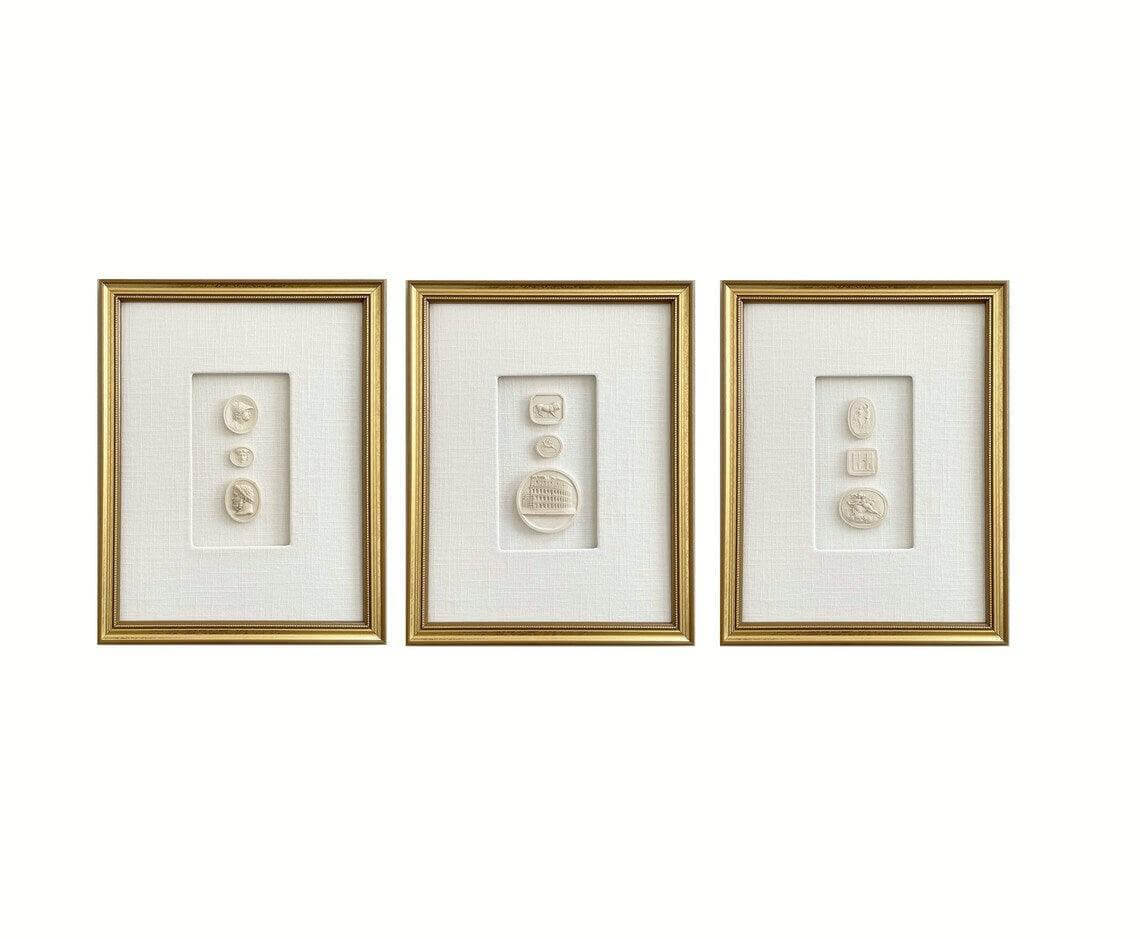 Grand Tour White Intaglios Set of 3 - Avant Garde Furniture - Designer Furniture Store & Luxury Home Decor