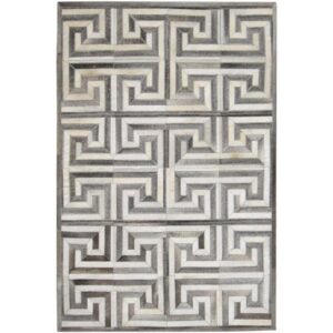 Meander Grey Ivory Cowhide Rug 6' x 9' - Avant Garde Furniture - Designer Furniture Store & Luxury Home Decor