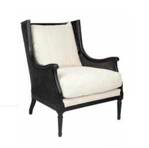 Hampton Black Oak Rattan Wing Chair - Avant Garde Furniture - Designer Furniture Store & Luxury Home Decor