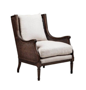 Hampton Brown Oak Rattan Wing Chair - Avant Garde Furniture - Designer Furniture Store & Luxury Home Decor
