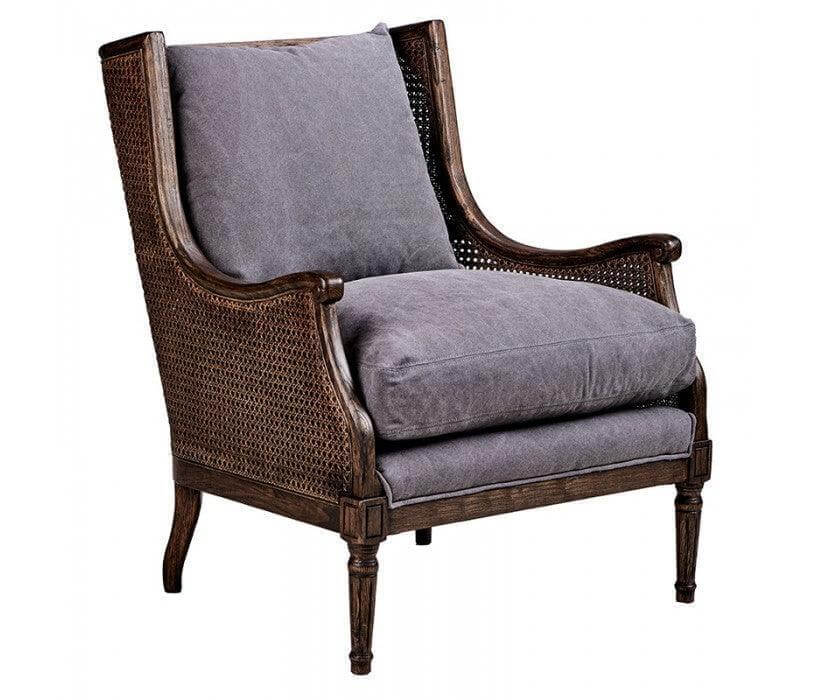 Hampton Brown Oak Rattan Wing Chair - Avant Garde Furniture - Designer Furniture Store & Luxury Home Decor
