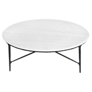 Harlow White Marble Black Iron Coffee Table - Avant Garde Furniture - Designer Furniture Store & Luxury Home Decor
