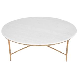 Harlow White Marble Antique Brass Coffee Table - Avant Garde Furniture - Designer Furniture Store & Luxury Home Decor