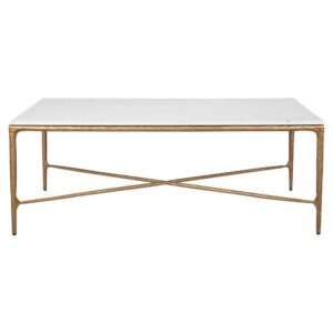Harlow White Marble Antique Brass Coffee Table - Avant Garde Furniture - Designer Furniture Store & Luxury Home Decor