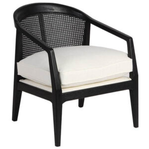 Havana Black Oak White Linen Dining Chair - Avant Garde Furniture - Designer Furniture Store & Luxury Home Decor