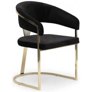Helmut Black Velvet Gold Chair - Avant Garde Furniture - Designer Furniture Store & Luxury Home Decor
