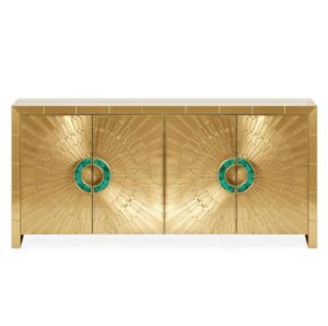 Hermes Brass Malachite Buffet Cabinet 183cm - Avant Garde Furniture - Designer Furniture Store & Luxury Home Decor