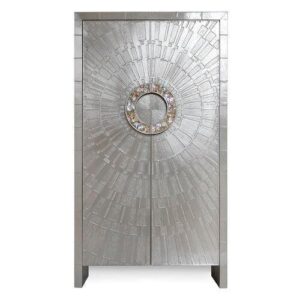 Hermes Nickel Abalone Armoire - Avant Garde Furniture - Designer Furniture Store & Luxury Home Decor