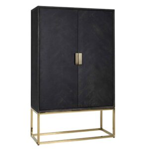 Herringbone Black Oak Bar Cabinet 175cm - Avant Garde Furniture - Designer Furniture Store & Luxury Home Decor