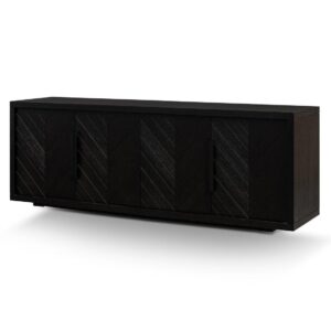 Herringbone Black Oak Brass Buffet Unit 200cm - Avant Garde Furniture - Designer Furniture Store & Luxury Home Decor