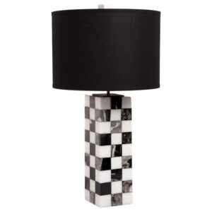 Hillcrest Black White Marble Lamp with Black Lamp Shade - Avant Garde Furniture - Designer Furniture Store & Luxury Home Decor