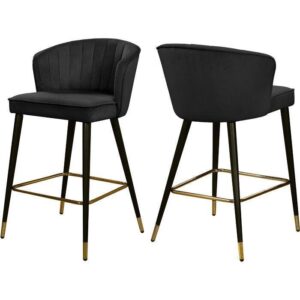 Horchow Black Velvet Counter Stool - Avant Garde Furniture - Designer Furniture Store & Luxury Home Decor