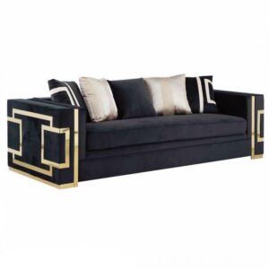 Horchow Black Velvet Gold Sofa 244cm - Avant Garde Furniture - Designer Furniture Store & Luxury Home Decor