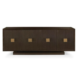 Horchow Brown Oak Brass Buffet - Avant Garde Furniture - Designer Furniture Store & Luxury Home Decor