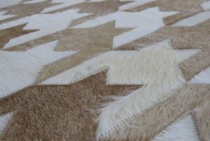Houndstooth Brown White Brazilian Cowhide Rug / Per Sq Metre - Avant Garde Furniture - Designer Furniture Store & Luxury Home Decor