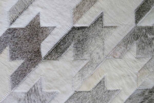 Houndstooth Grey White Brazilian Cowhide Rug / Per Sq Metre - Avant Garde Furniture - Designer Furniture Store & Luxury Home Decor