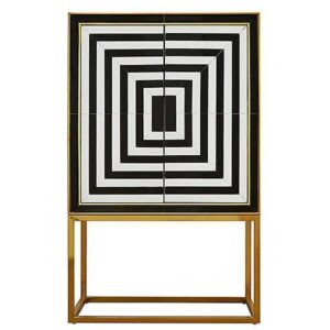 Hypnos Black White Glass Gold Bar Cabinet - Avant Garde Furniture - Designer Furniture Store & Luxury Home Decor
