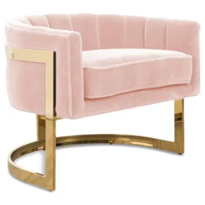 Wilhelmina Blush Velvet Wide Sofa Chair - Avant Garde Furniture - Designer Furniture Store & Luxury Home Decor