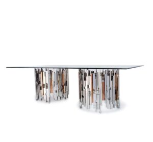 Illusion Chrome Glass Dining Table - Avant Garde Furniture - Designer Furniture Store & Luxury Home Decor
